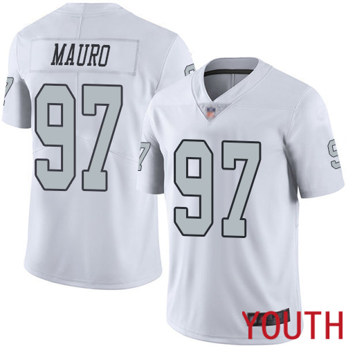 Oakland Raiders Limited White Youth Josh Mauro Jersey NFL Football #97 Rush Vapor Untouchable Jersey->youth nfl jersey->Youth Jersey